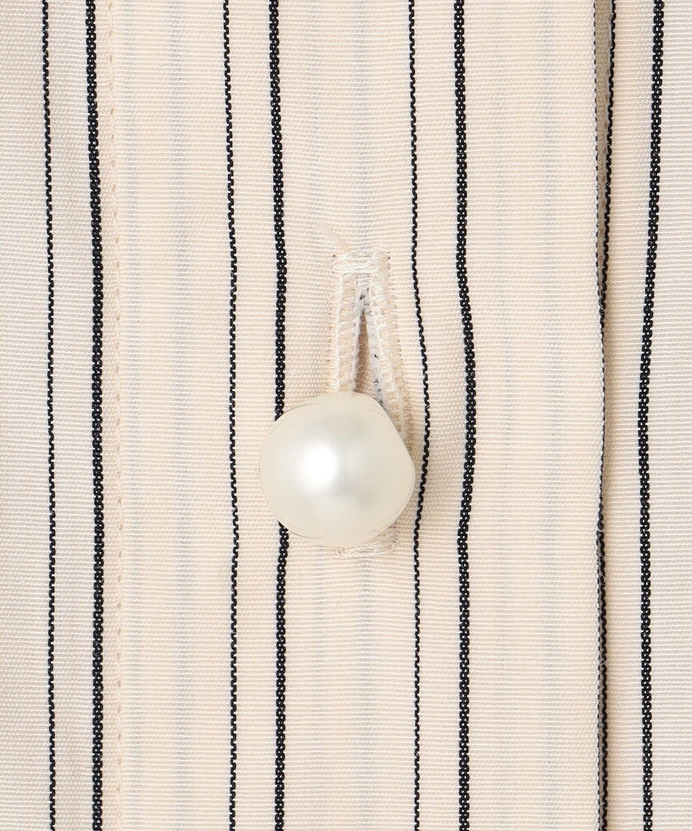 23区 L 【洗える】CANCLINI ポケット付き パールボタン シャツブラウス 