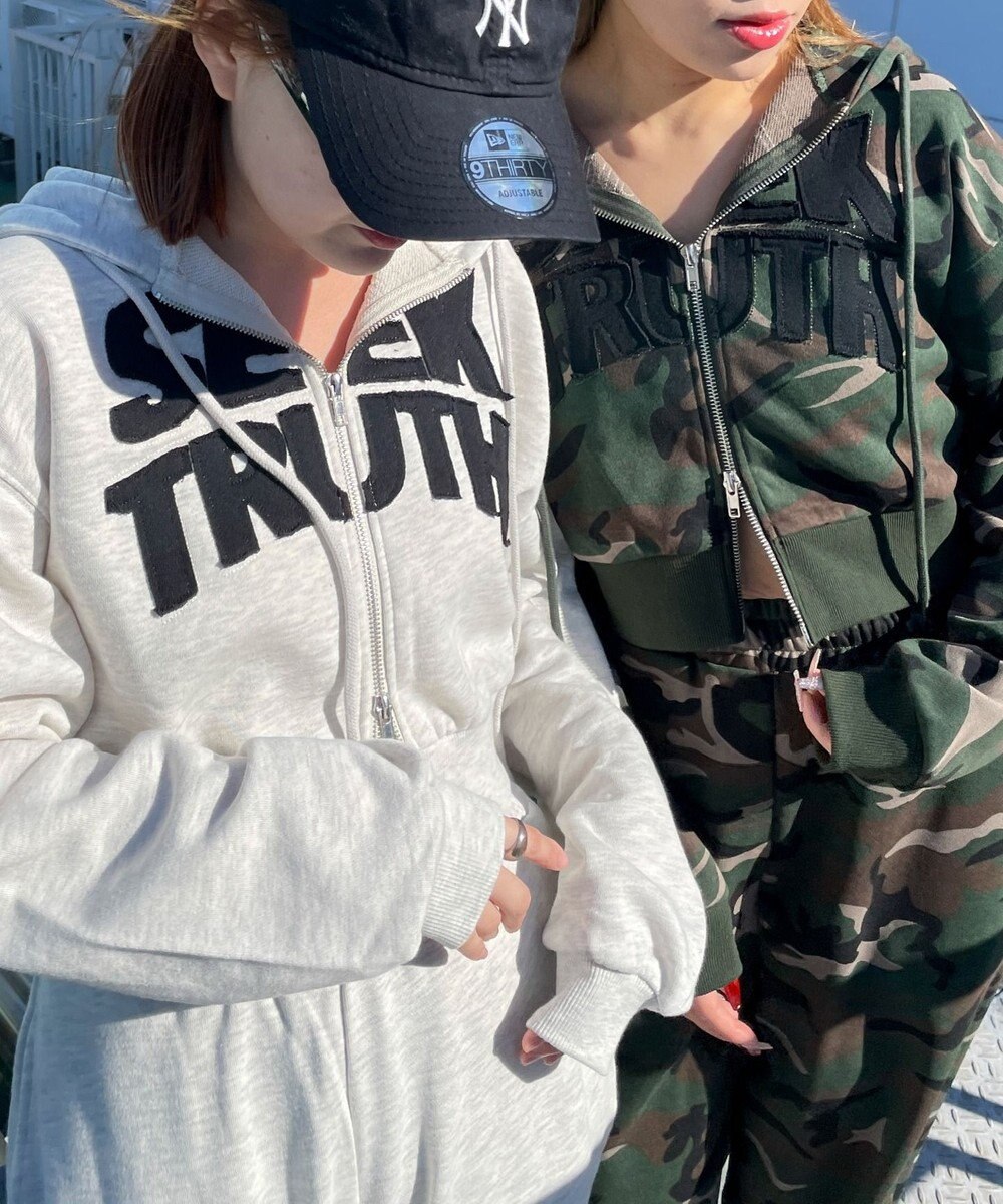 WEGO ロゴZIPショートパーカー 