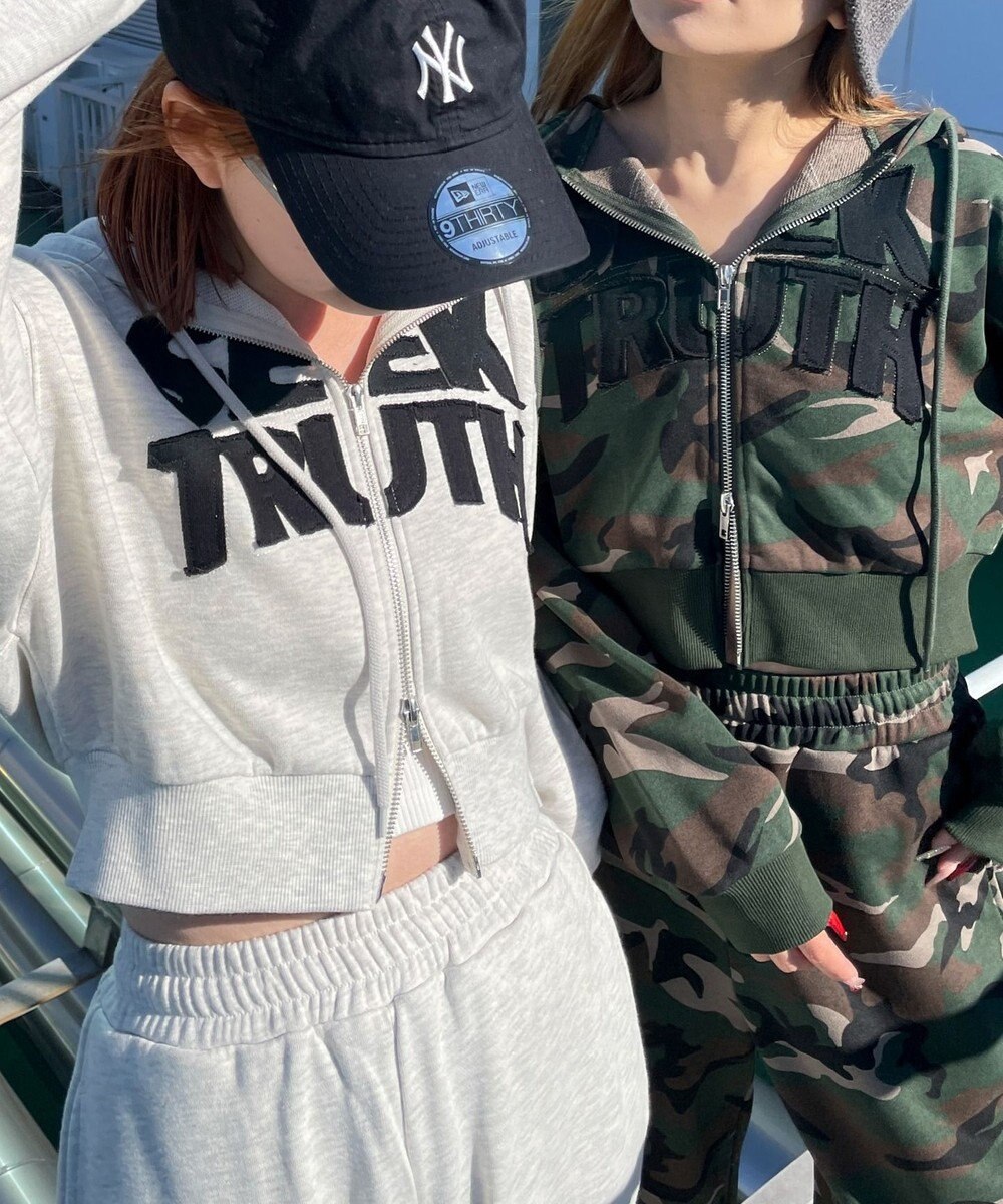 WEGO ロゴZIPショートパーカー 