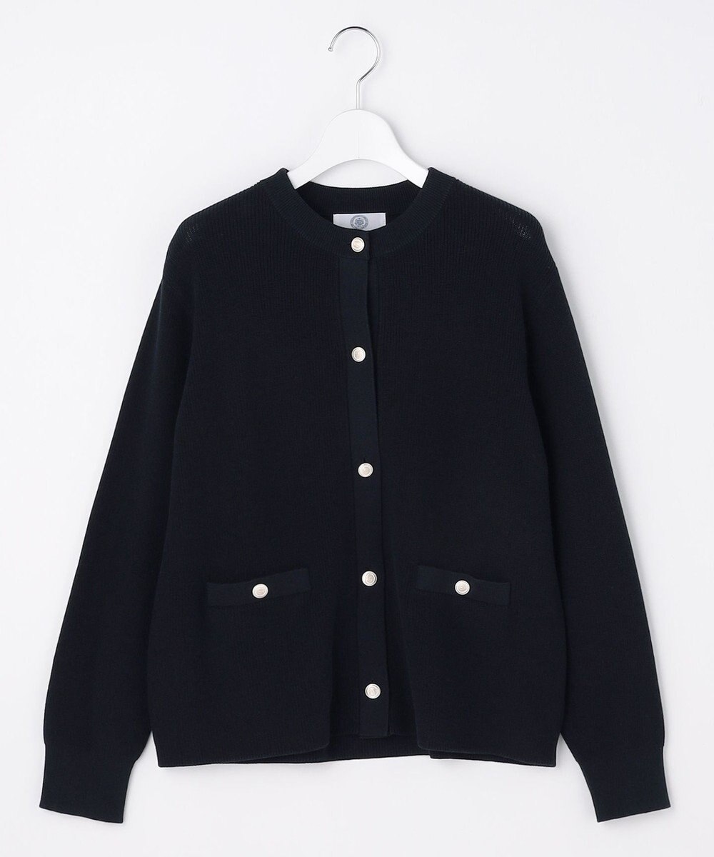 J.PRESS LADIES L ORGANIC GASS COTTON クルーネック カーディガン 