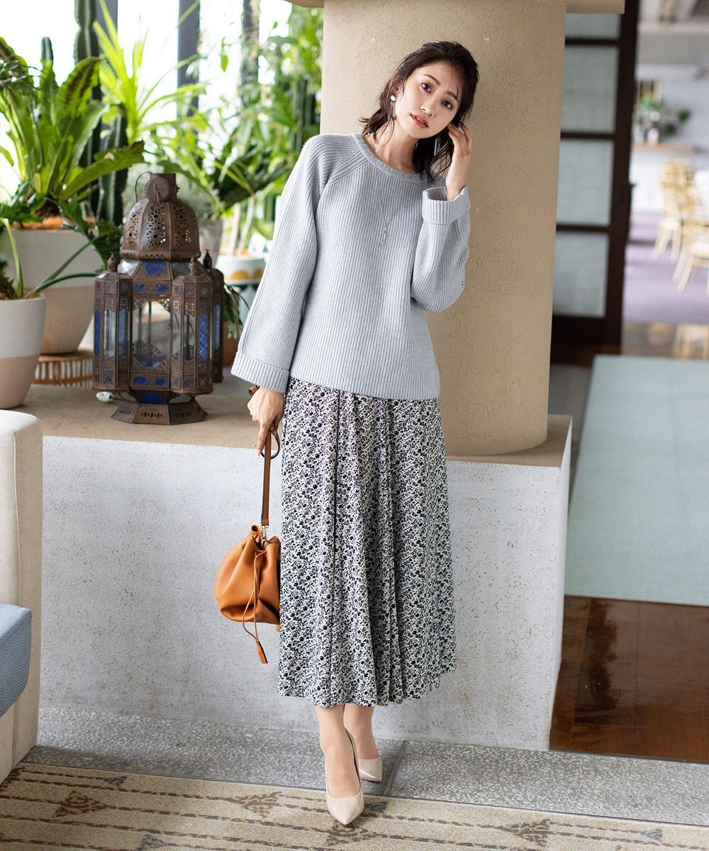 Tiaclasse L 【洗える】リラックス感のあるラグランスリーブニット 