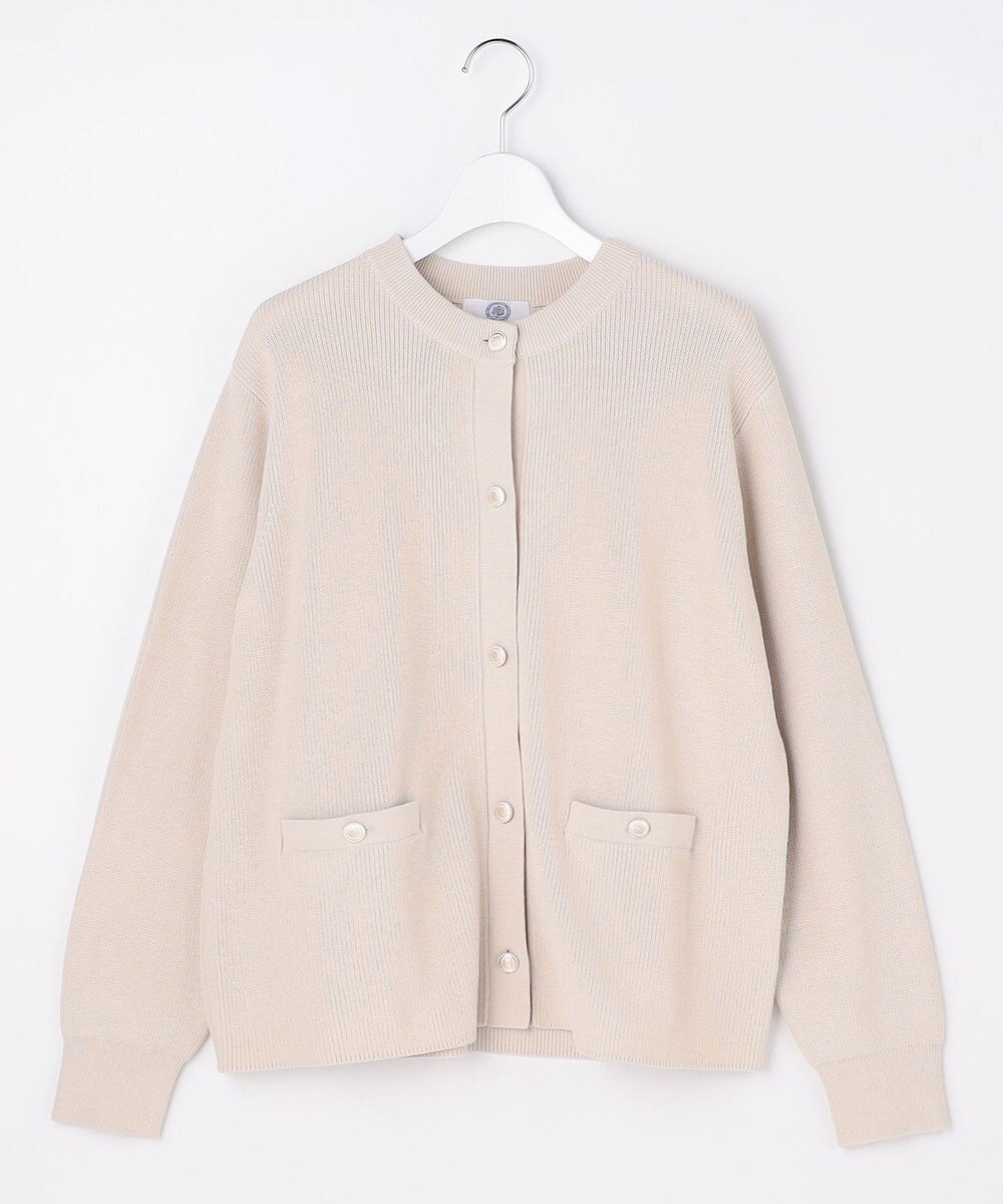 J.PRESS LADIES ORGANIC GASS COTTON クルーネック カーディガン 