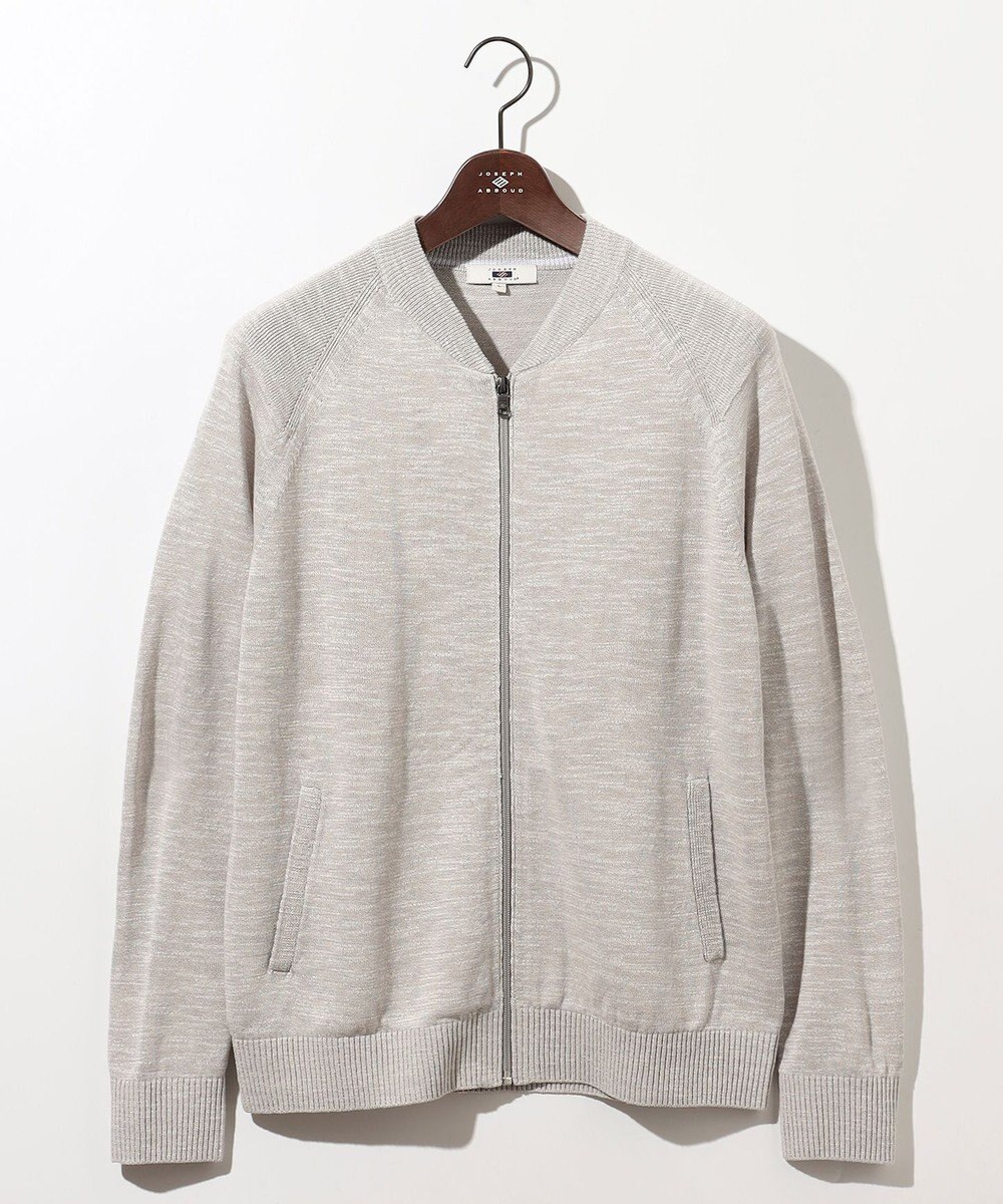 JOSEPH ABBOUD 【イタリア糸使用/清涼感/軽い/洗える/サスティナブル】スラブギマ ニット  ジップ ブルゾン 