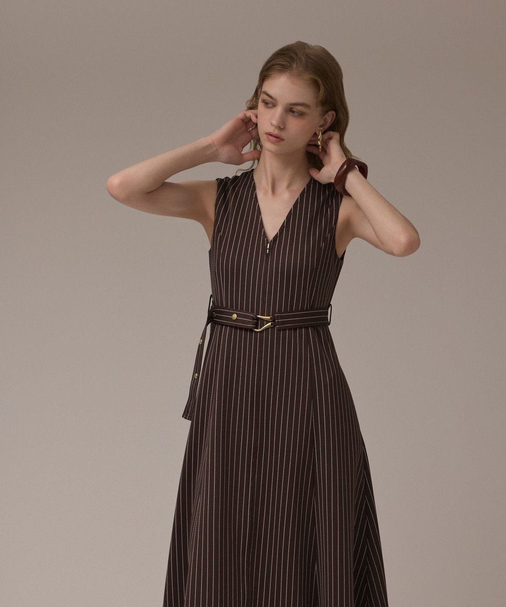 GRACE CONTINENTAL ストライプジャージワンピース 