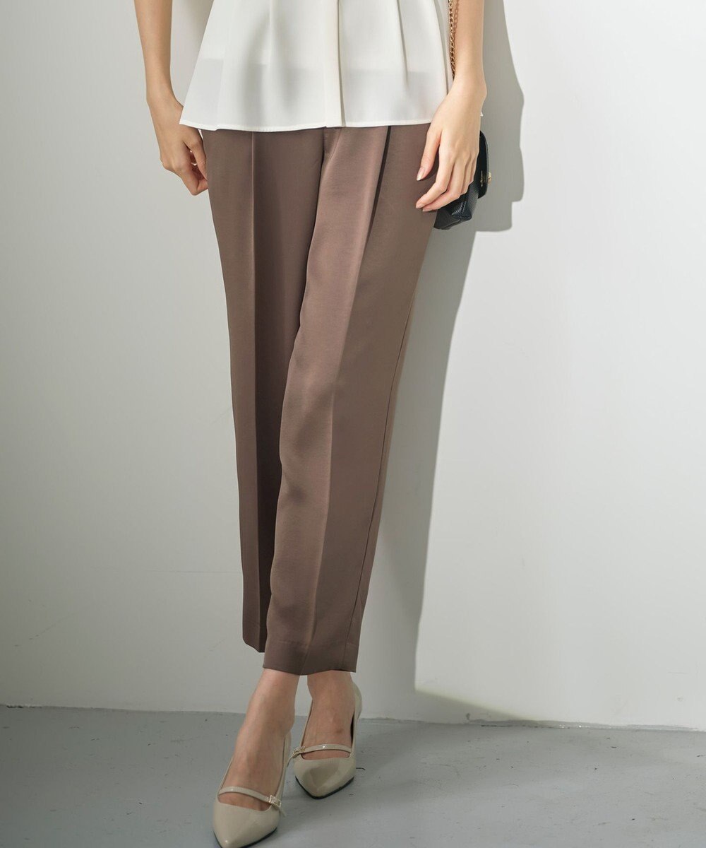 ANY SIS 【洗える】サテンドロストイージー パンツ 