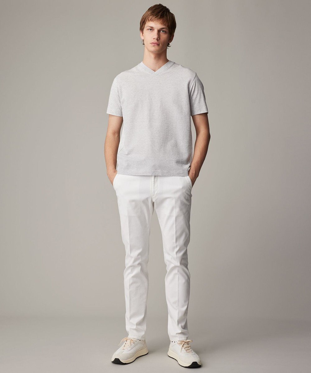 JOSEPH ABBOUD 【オーガニックコットン使用・日本製】JOEコットンサッカー Vネック Tシャツ 