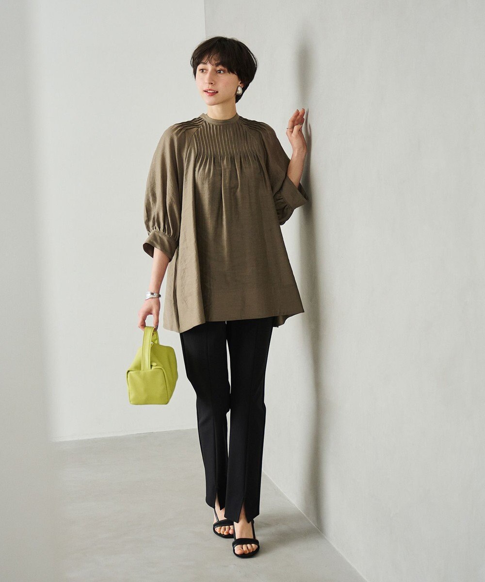 #Newans 【金子綾さんインスタライブご紹介アイテム】（前後着用可能）ピンタックシアーブラウス 