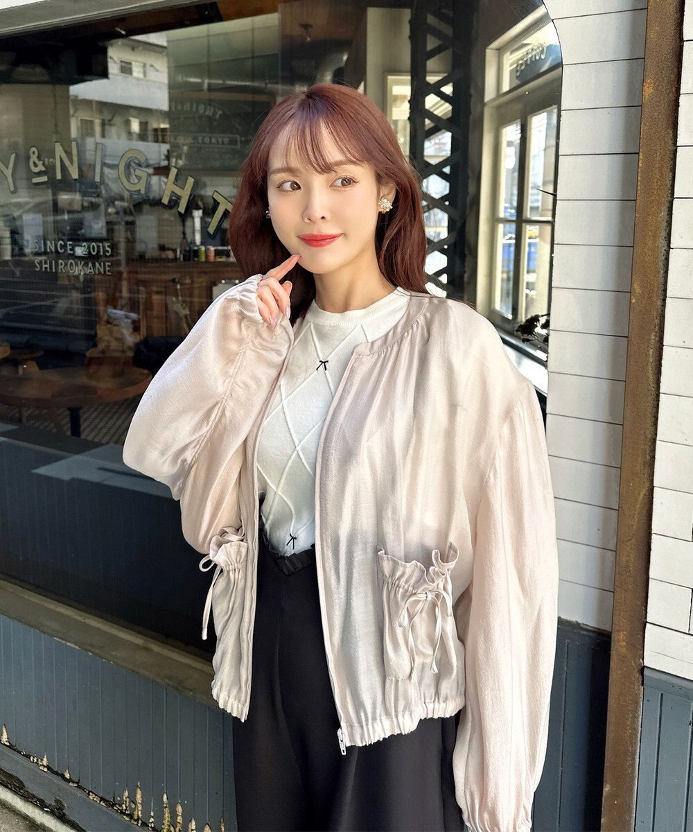 Feroux リボンポケット シアー ブルゾン 