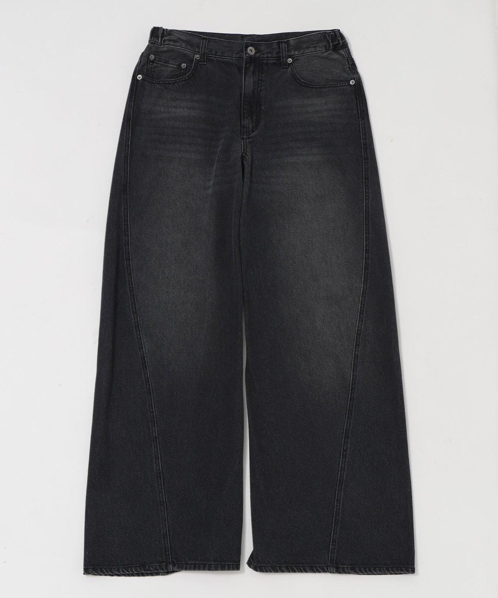 WEGO 【ウエスト調整可/SMLサイズ展開】ローライズカバーフィットフレアデニムパンツ 