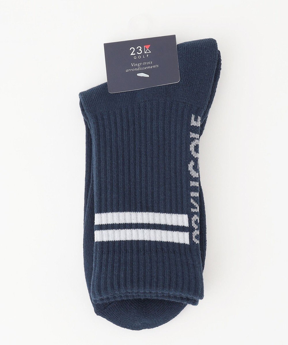 23区GOLF 【MEN】ロゴライン 18センチ丈ソックス 