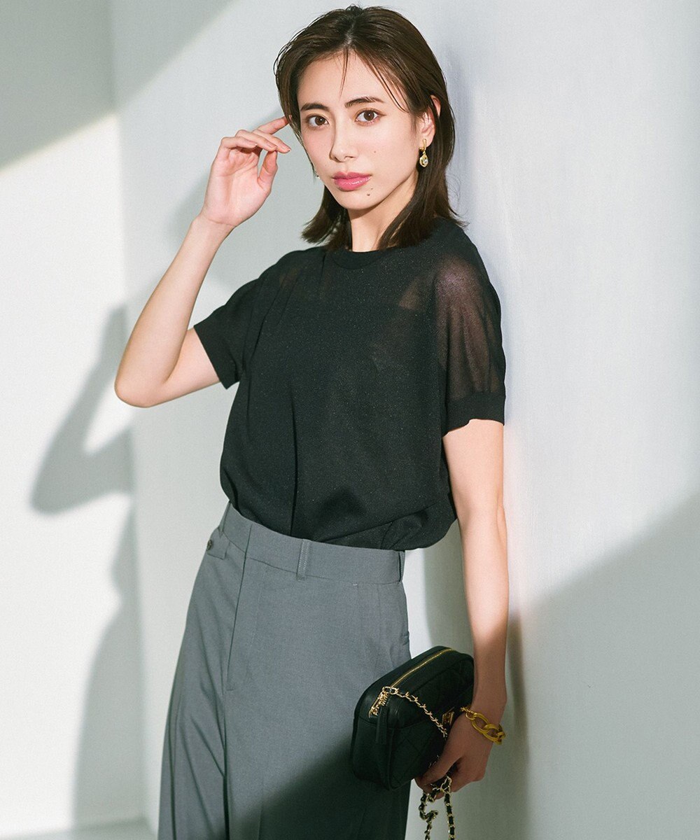 23区 【洗える】シャイニーシアー ドルマン ニット 