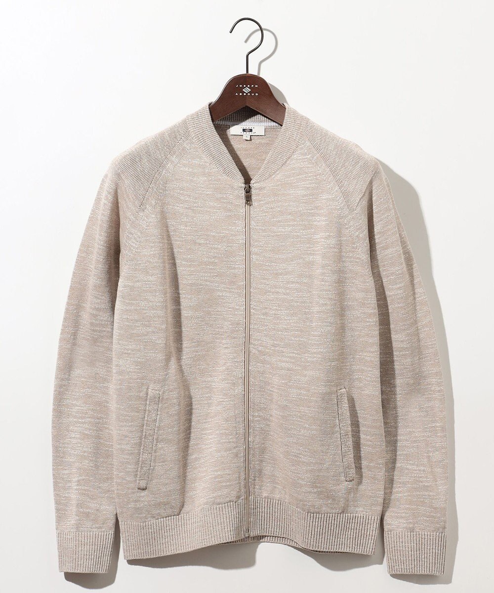 JOSEPH ABBOUD 【イタリア糸使用/清涼感/軽い/洗える/サスティナブル】スラブギマ ニット  ジップ ブルゾン 
