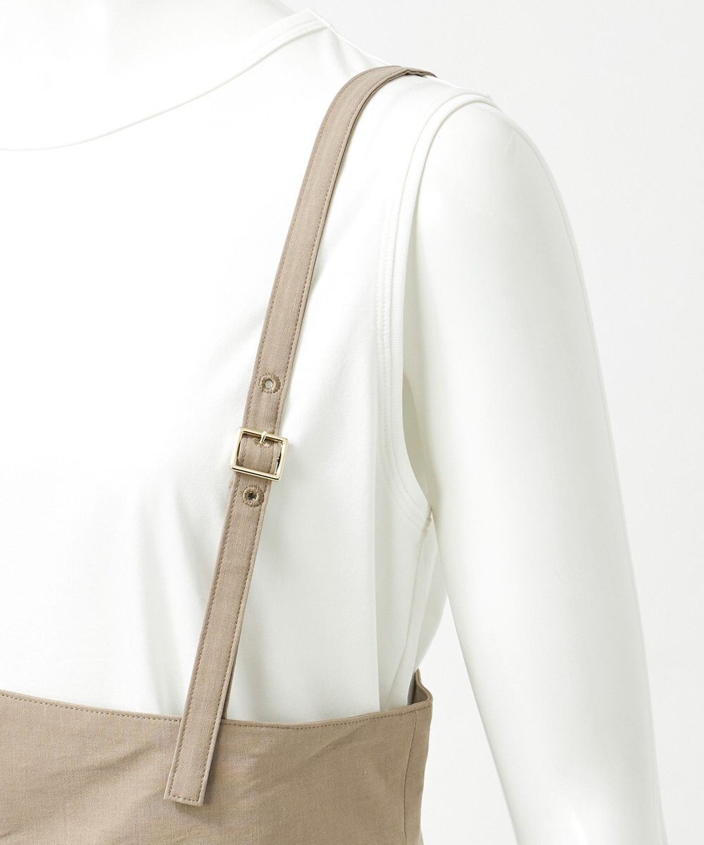 23区 L 【GOLD LABEL】クリスピーリネンストレッチ サスペンダーパンツ 