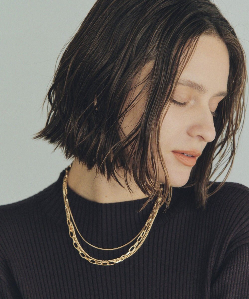 YECCA VECCA 3連チェーンMIXネックレス 