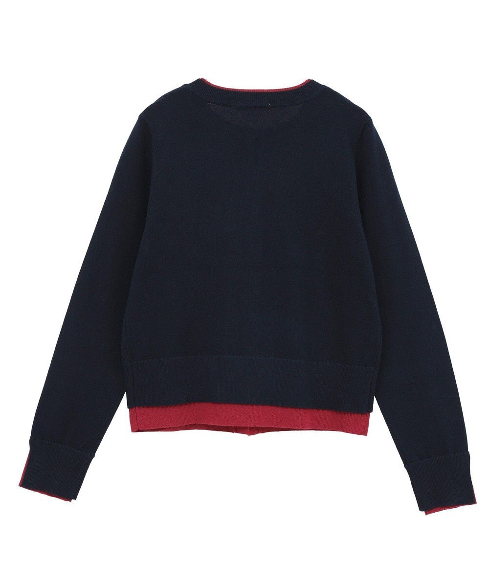 earth music&ecology 【コットン混紡】バイカラーレイヤード風カーディガン 