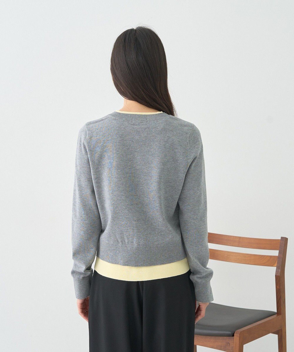 earth music&ecology 【コットン混紡】バイカラーレイヤード風カーディガン 