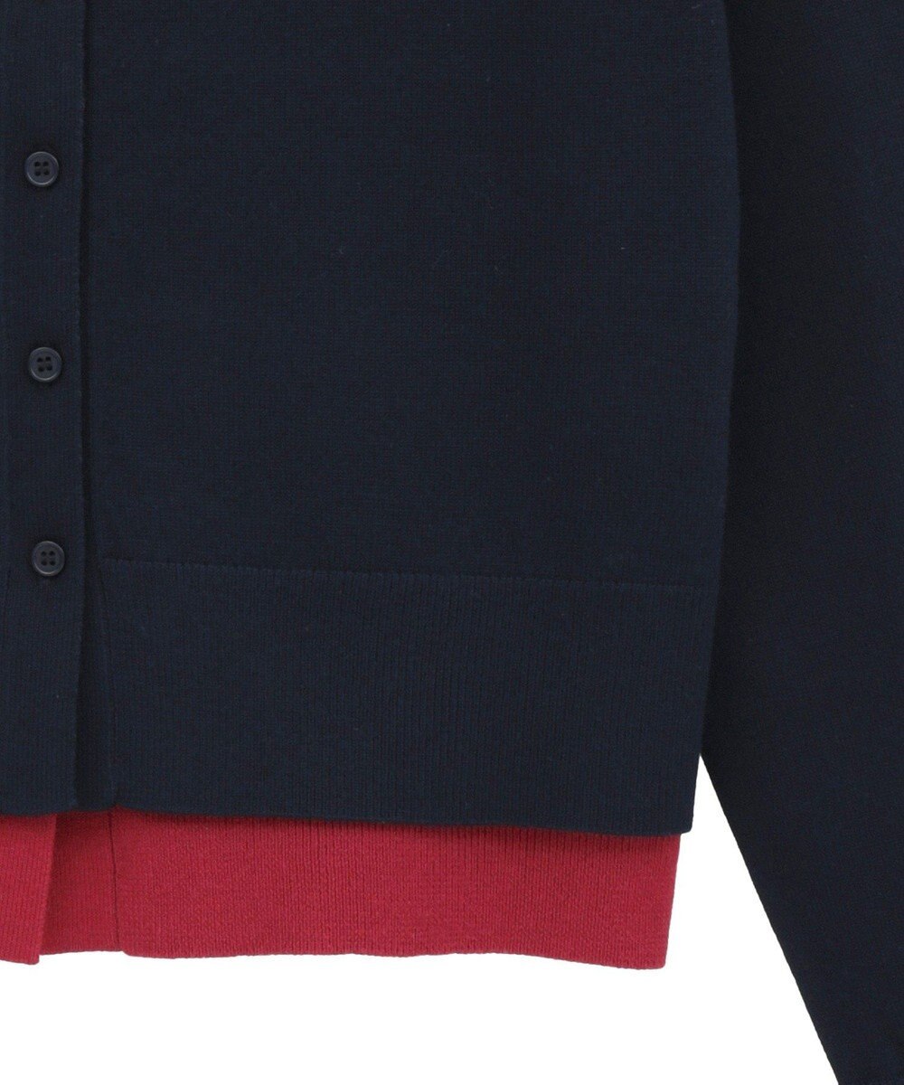 earth music&ecology 【コットン混紡】バイカラーレイヤード風カーディガン 