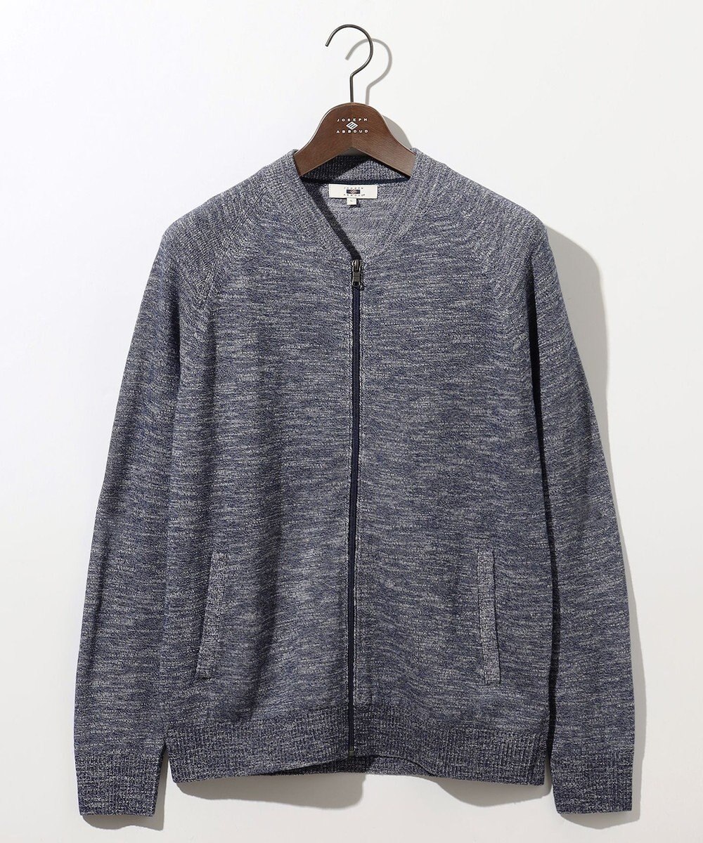 JOSEPH ABBOUD 【イタリア糸使用/清涼感/軽い/洗える/サスティナブル】スラブギマ ニット  ジップ ブルゾン 