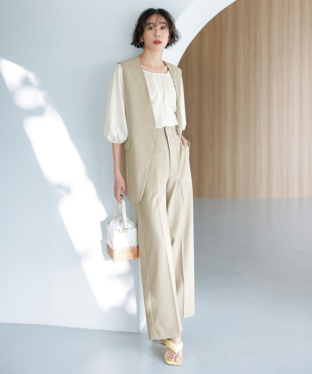 UNFILO FINE MOVE 2WAYギャザーブラウス 