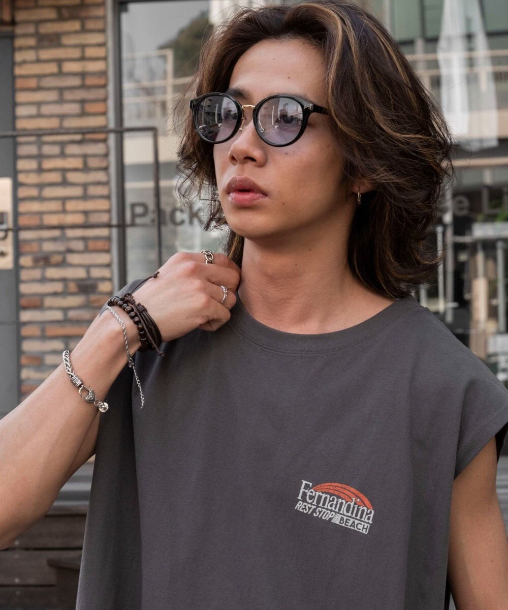 WEGO 【ユニセックス着用ITEM/MLサイズ展開】ヴィンテージライクグラフィックノースリーブ 