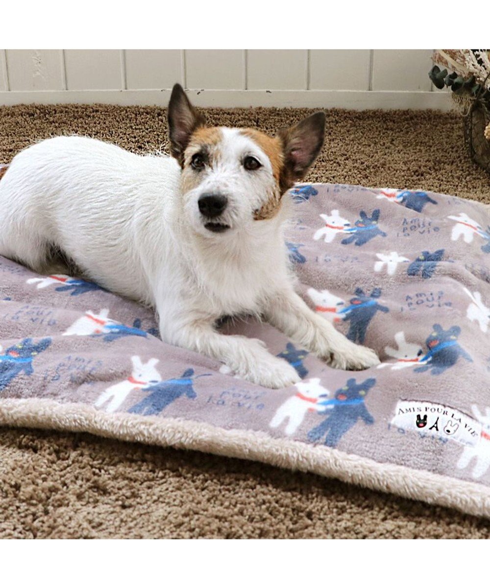 PET PARADISE リサとガスパール 遠赤外線 ボアマット 《 であい柄 》 (80×60cm) 