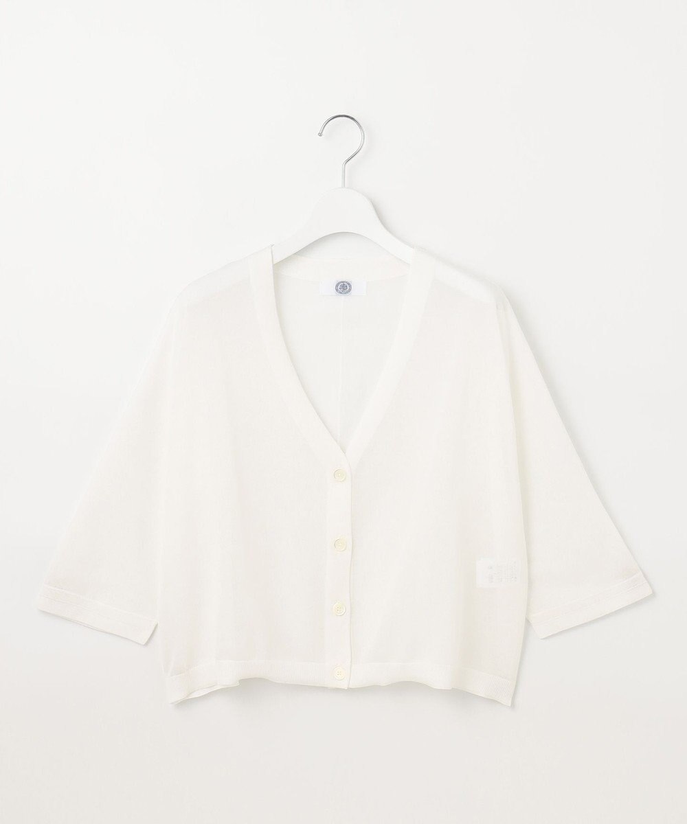 J.PRESS LADIES L 【洗える】シアーライトニット Vネック カーディガン 