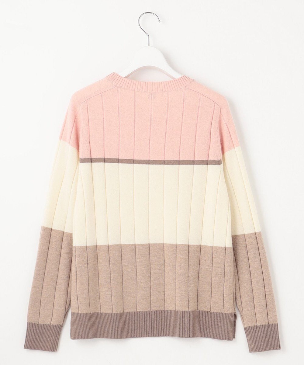 J.PRESS LADIES 【洗える】WOOL BLEND AIR カラーブロック ニット 