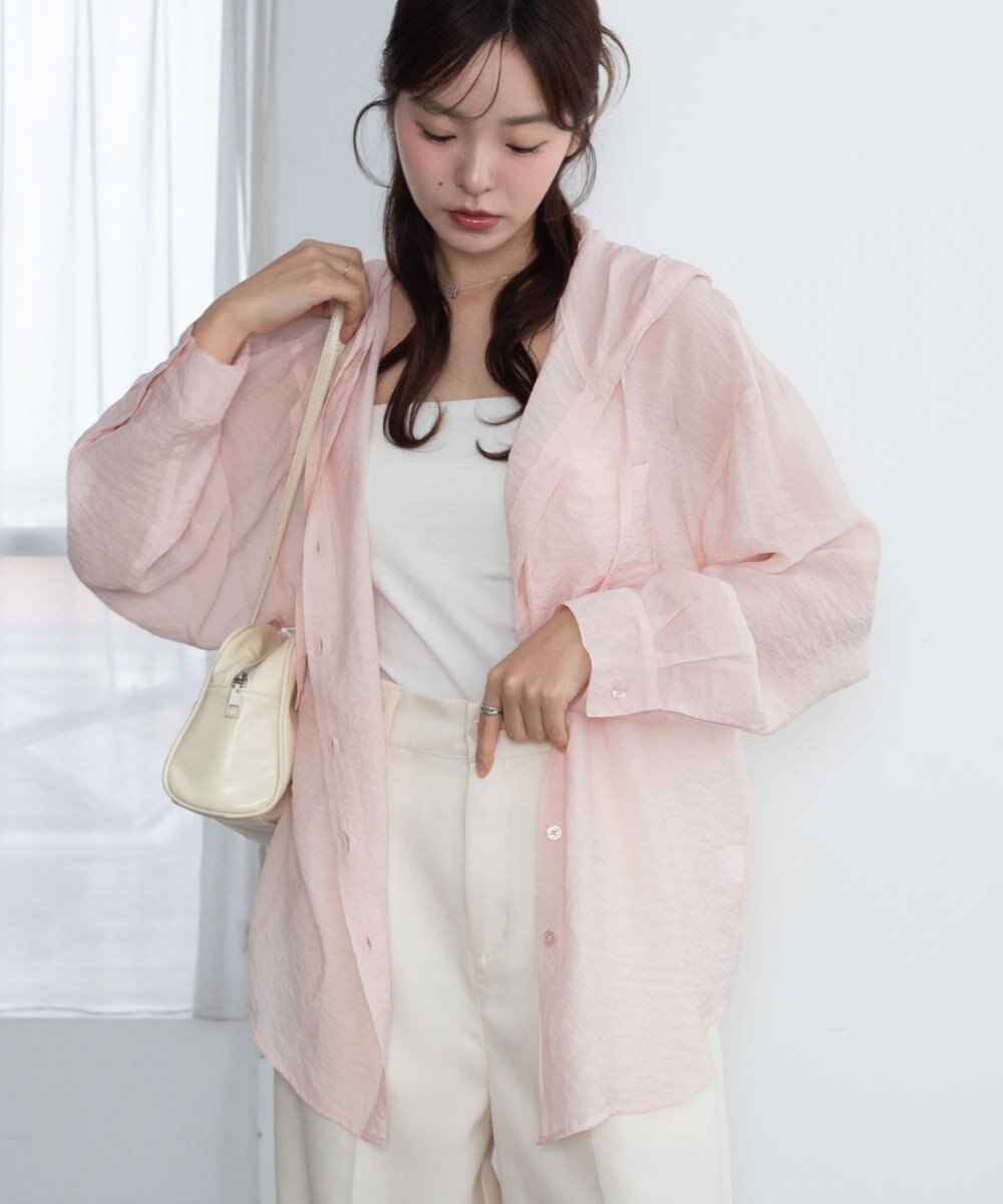 WEGO 【2026年春夏新作】シアーフードシャツ 