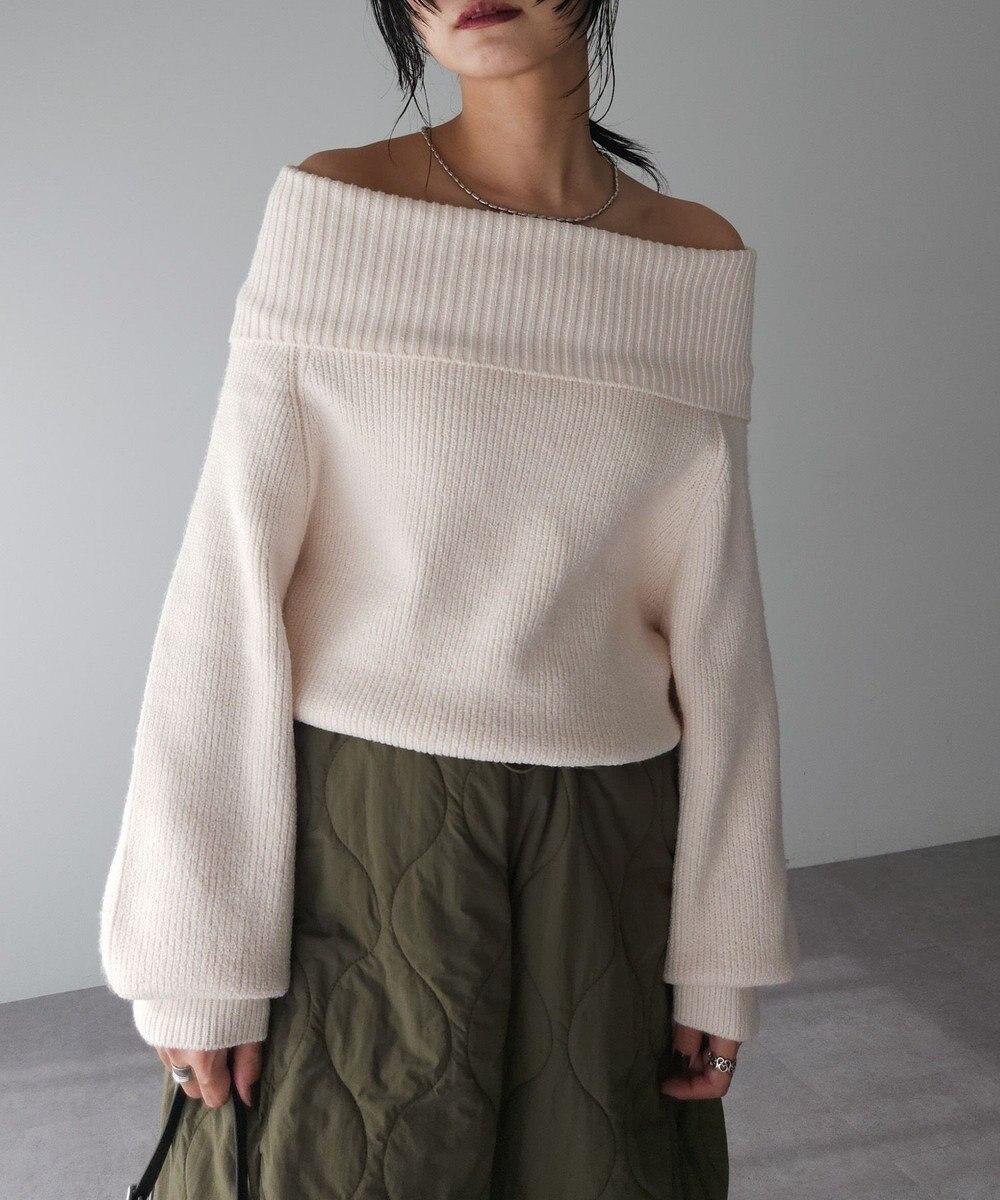 Green Parks オフショルダーニット 