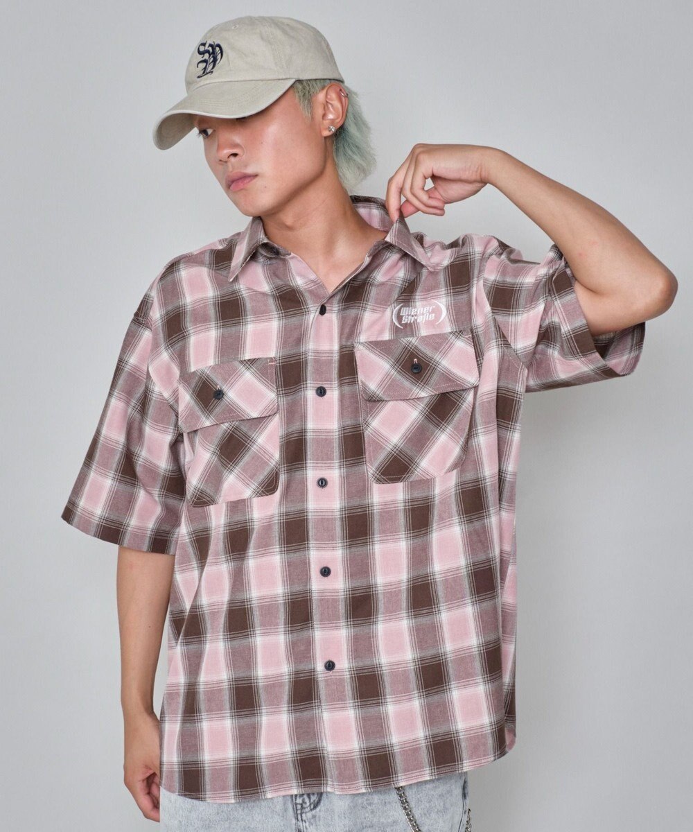 WEGO 【ユニセックス着用ITEM】グラフィックオンブレチェックシャツ（SS） 