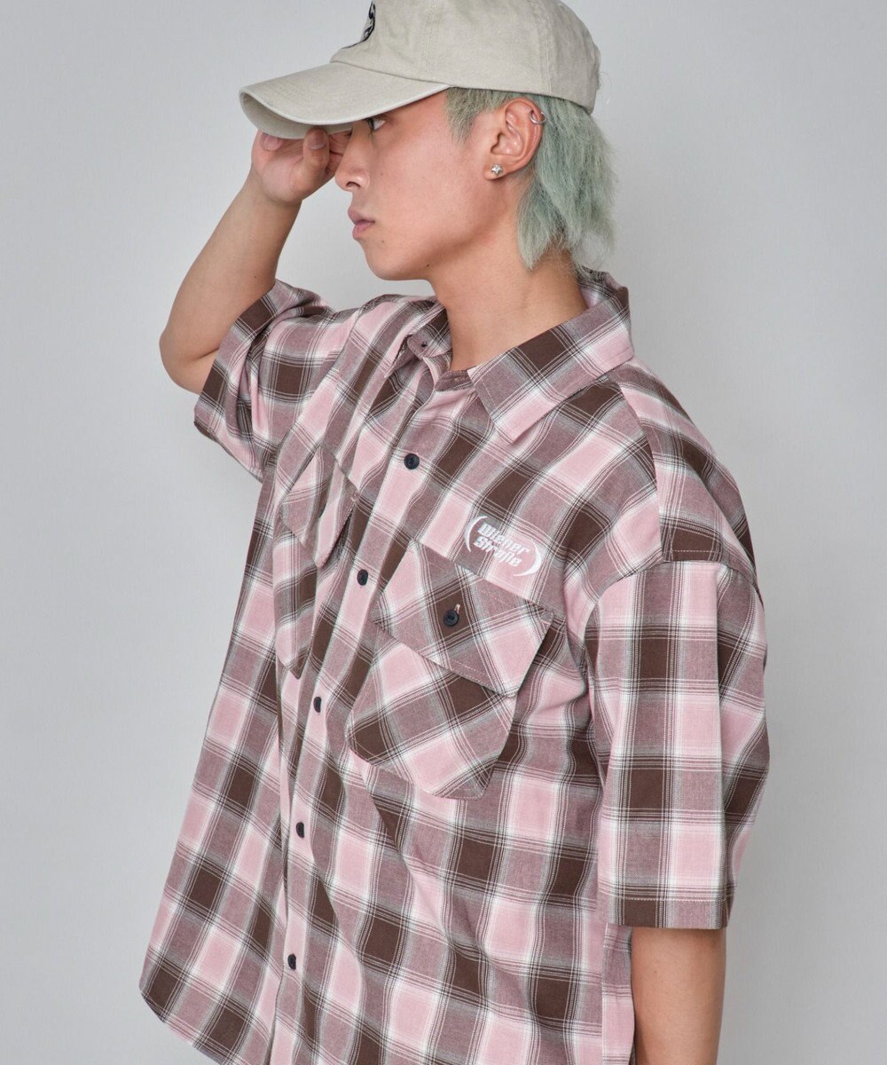 WEGO 【ユニセックス着用ITEM】グラフィックオンブレチェックシャツ（SS） 