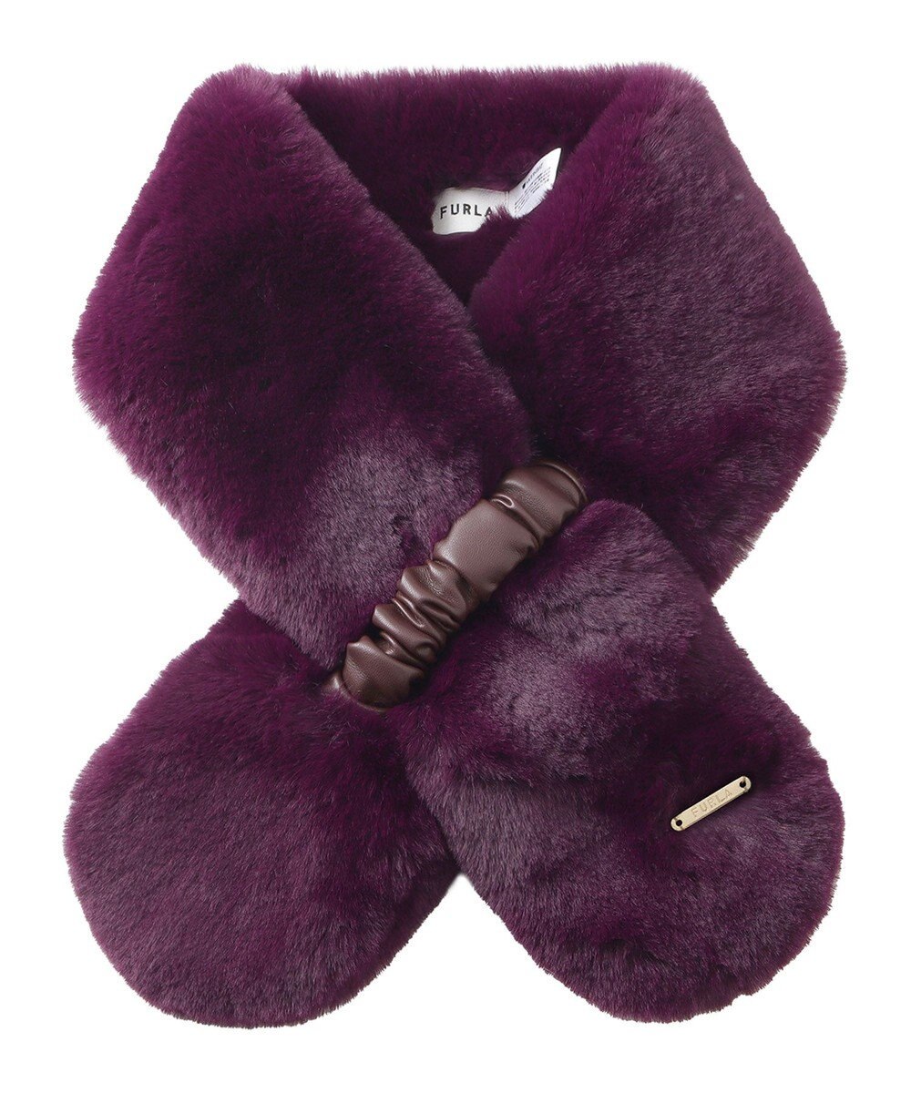 MOONBAT FURLA フェイクファーくしゅくしゅリボンマフラー 