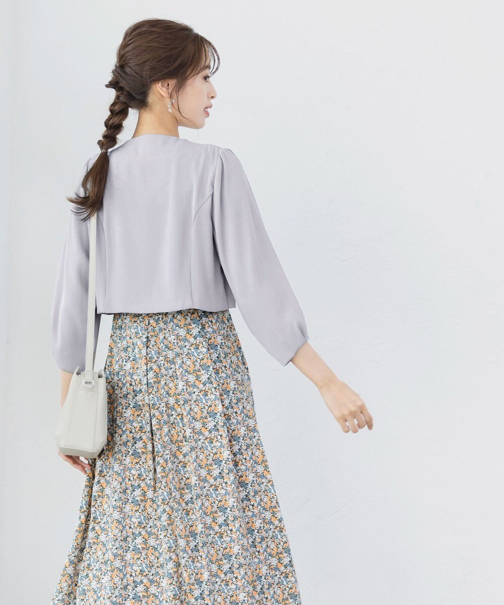 Tiaclasse 【洗える】タックパフスリーブボレロ 