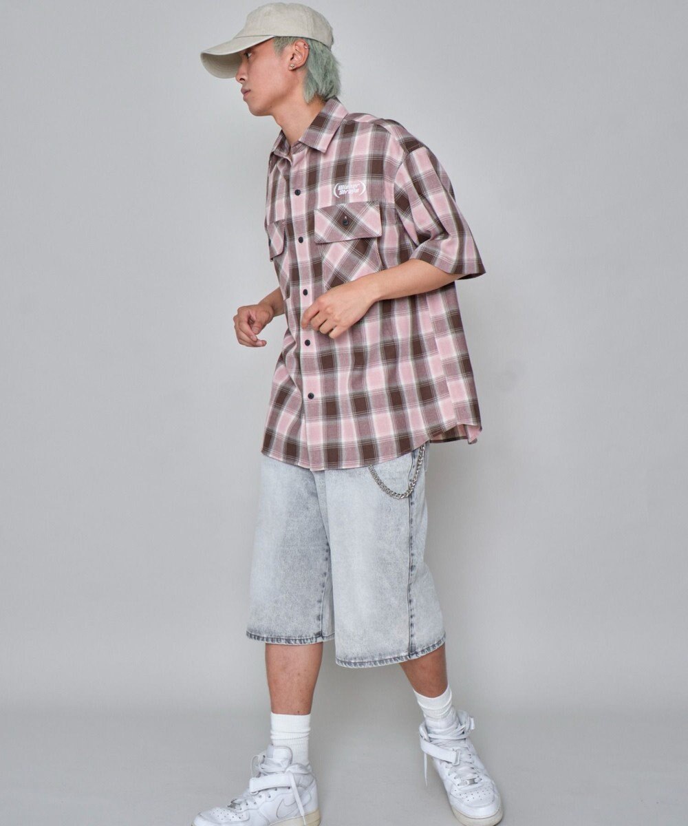 WEGO 【ユニセックス着用ITEM】グラフィックオンブレチェックシャツ（SS） 