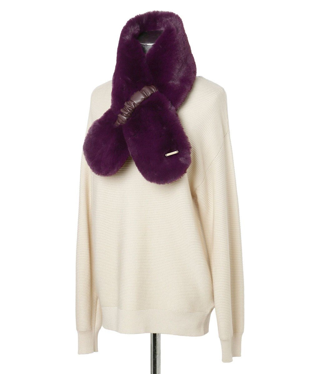 MOONBAT FURLA フェイクファーくしゅくしゅリボンマフラー 