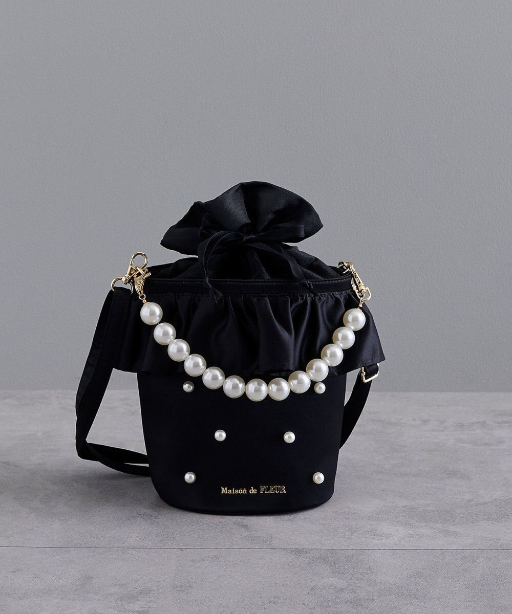 Maison de FLEUR パール２Ｗａｙフリル巾着バッグ 