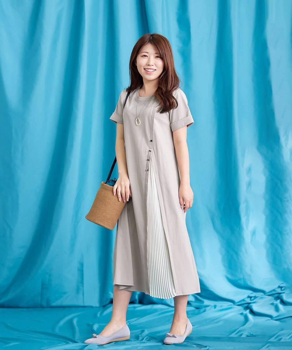 Tiaclasse 【UVケア・接触冷感】”あまラク” アシメプリーツカットソーワンピース 