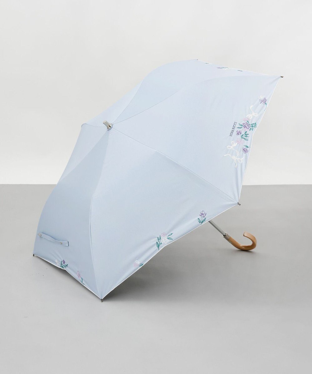 AURORA NINA RICCI（ニナリッチ）花柄刺繍晴雨兼用パラソル（折りたたみ傘） 