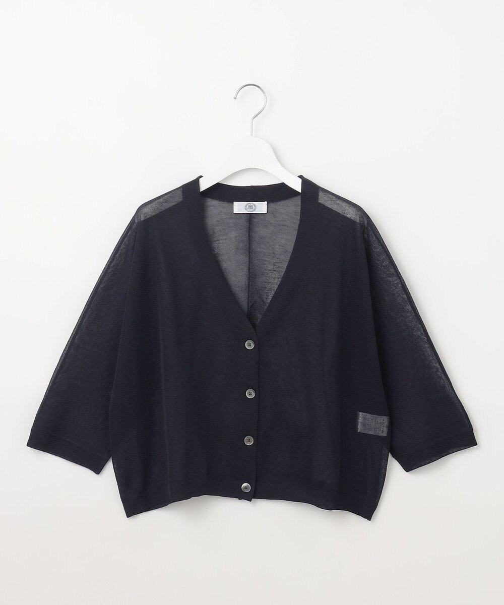 J.PRESS LADIES L 【洗える】シアーライトニット Vネック カーディガン 