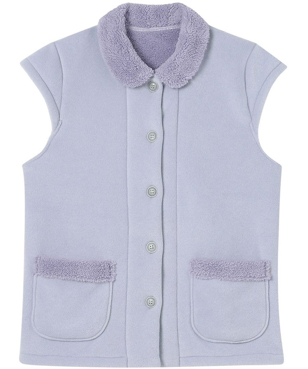 Wing ベスト 3分袖 ショート丈(腰付近) フリース素材 ボア使用(裏側) 保温性 あたたかい 前開きタイプ レディース EX2070 ウイング／ワコール 