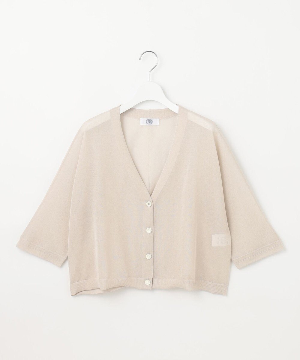 J.PRESS LADIES L 【洗える】シアーライトニット Vネック カーディガン 