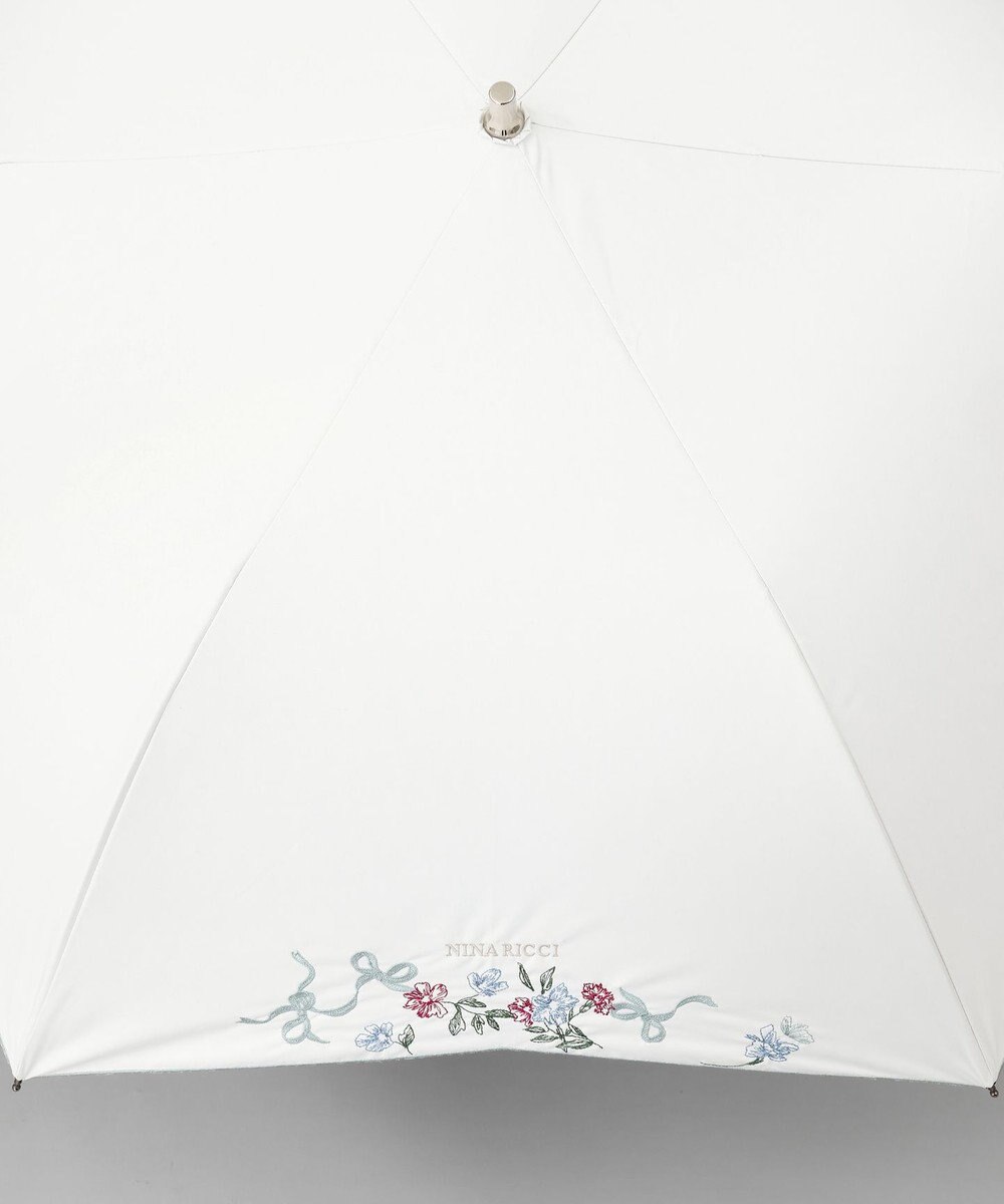 AURORA NINA RICCI（ニナリッチ）花柄刺繍晴雨兼用パラソル（折りたたみ傘） 