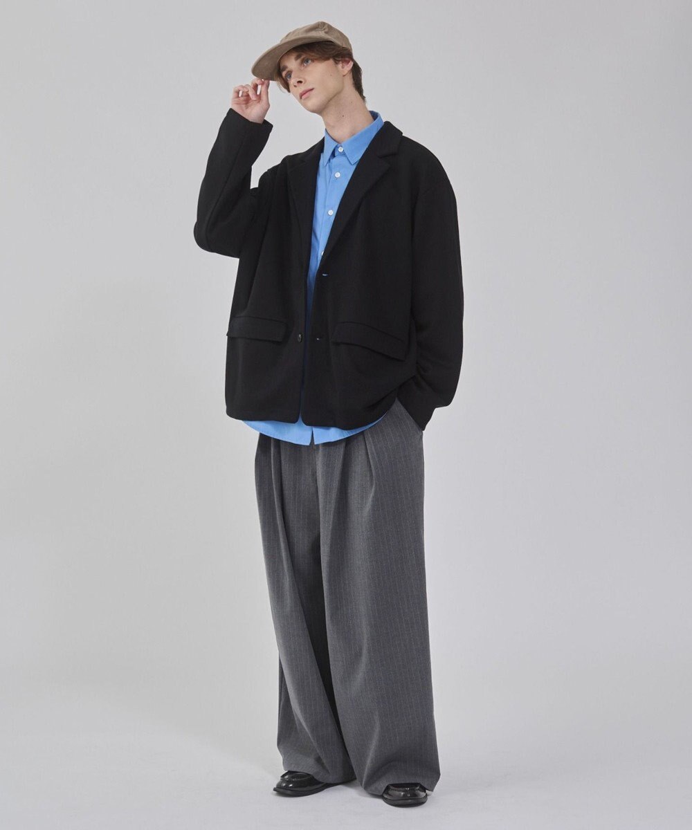 WEGO 【ユニセックス着用ITEM/MLサイズ展開】ボンディングスウェットテーラードジャケット 