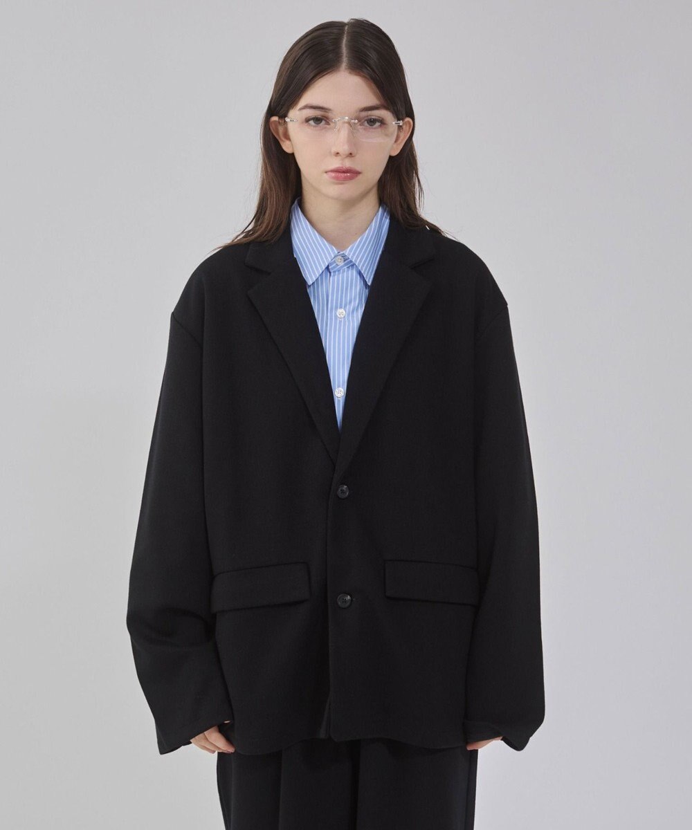 WEGO 【ユニセックス着用ITEM/MLサイズ展開】ボンディングスウェットテーラードジャケット 