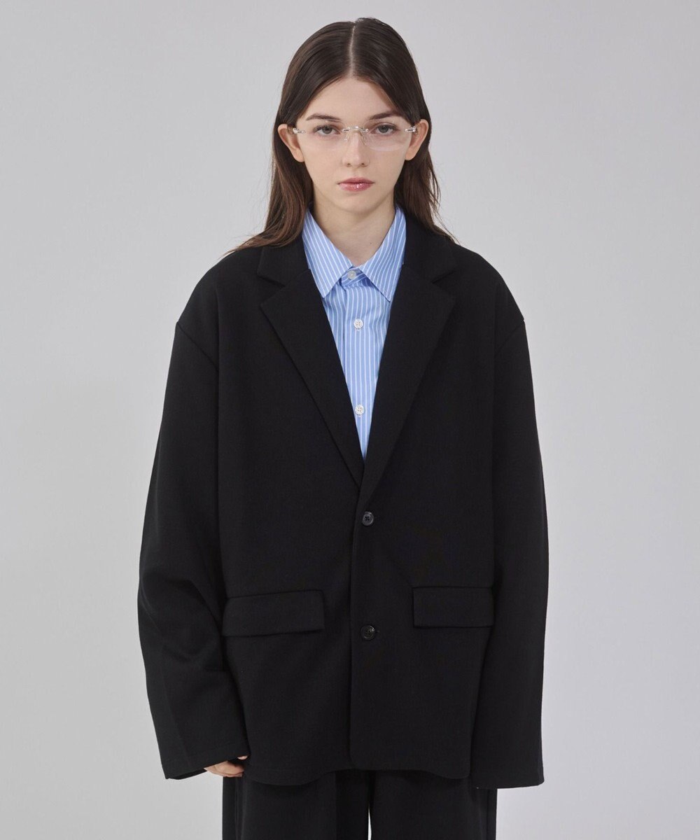 WEGO 【ユニセックス着用ITEM/MLサイズ展開】ボンディングスウェットテーラードジャケット 