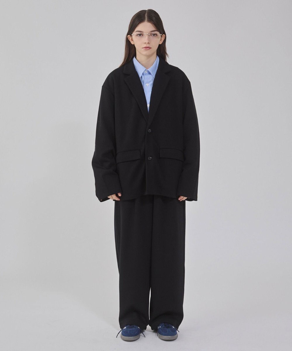 WEGO 【ユニセックス着用ITEM/MLサイズ展開】ボンディングスウェットテーラードジャケット 