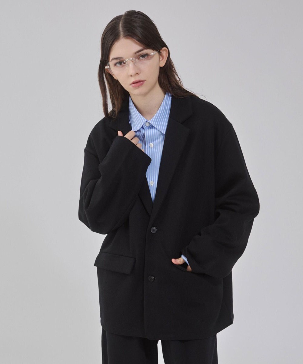 WEGO 【ユニセックス着用ITEM/MLサイズ展開】ボンディングスウェットテーラードジャケット 