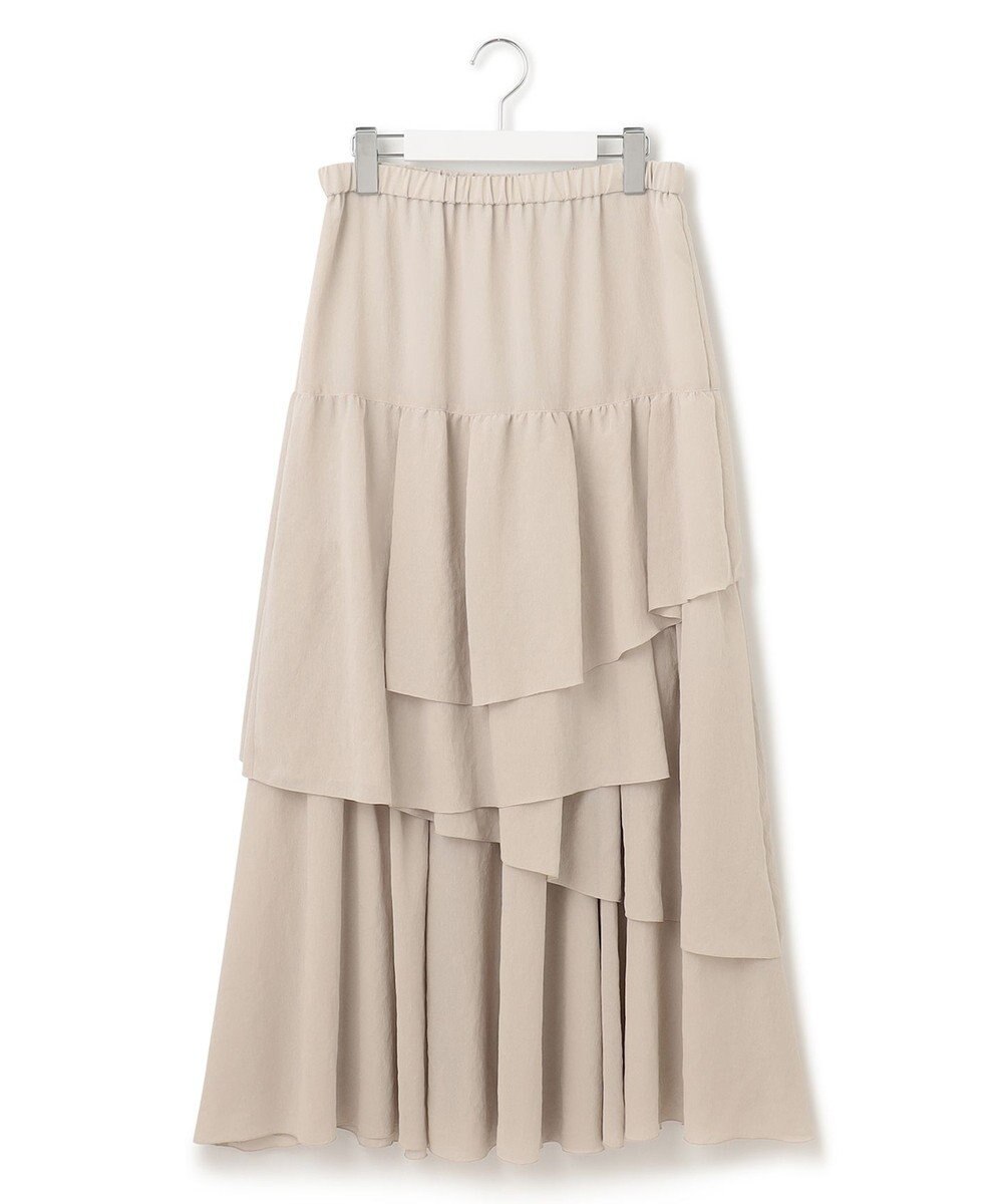 23区 L 【洗える】エアリージョーゼット ティアード スカート 