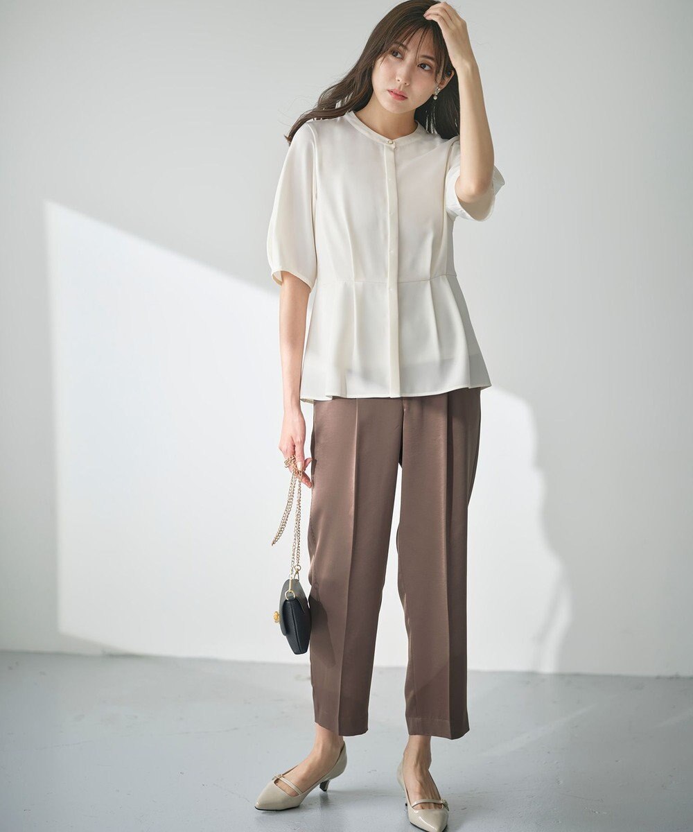 ANY SIS 【洗える】サテンドロストイージー パンツ 