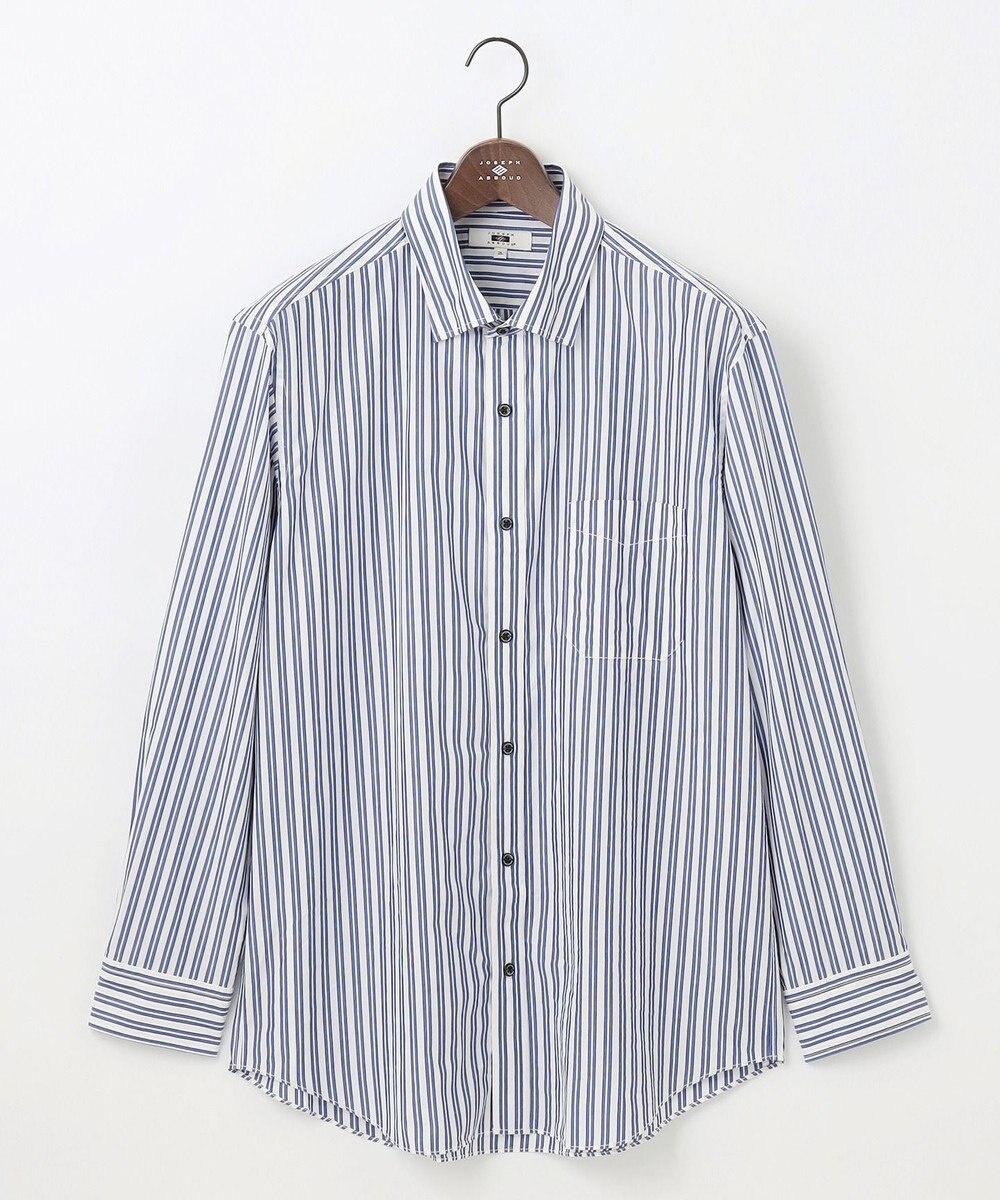 JOSEPH ABBOUD 【キングサイズ・シルク×綿ブレンド】シルクコットンストライプ シャツ 